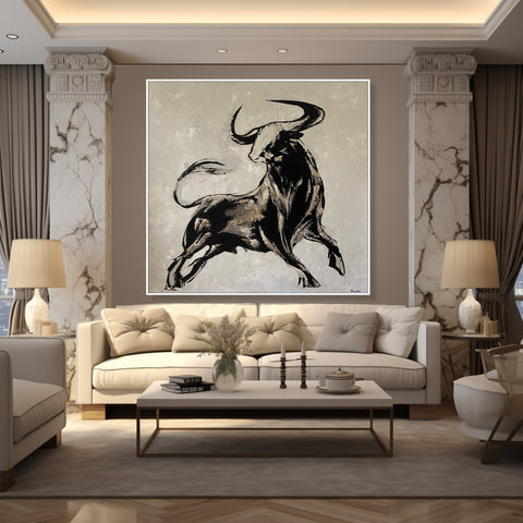 POWER OF BULL 32"x32" by Farida