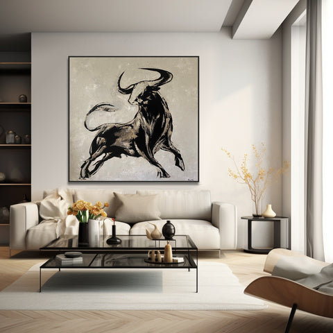 POWER OF BULL 32"x32" by Farida