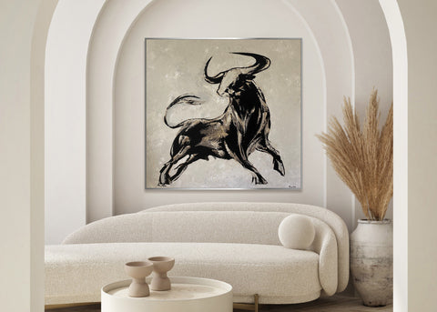 POWER OF BULL 32"x32" by Farida