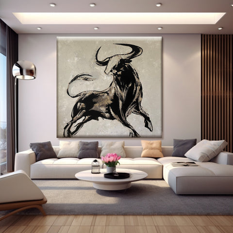 POWER OF BULL 32"x32" by Farida