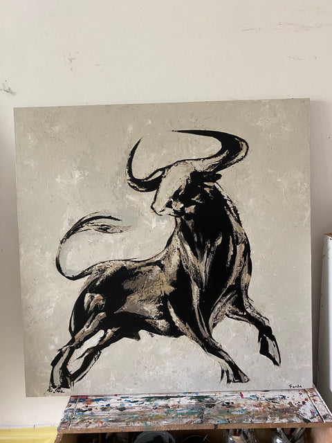 POWER OF BULL 32"x32" by Farida