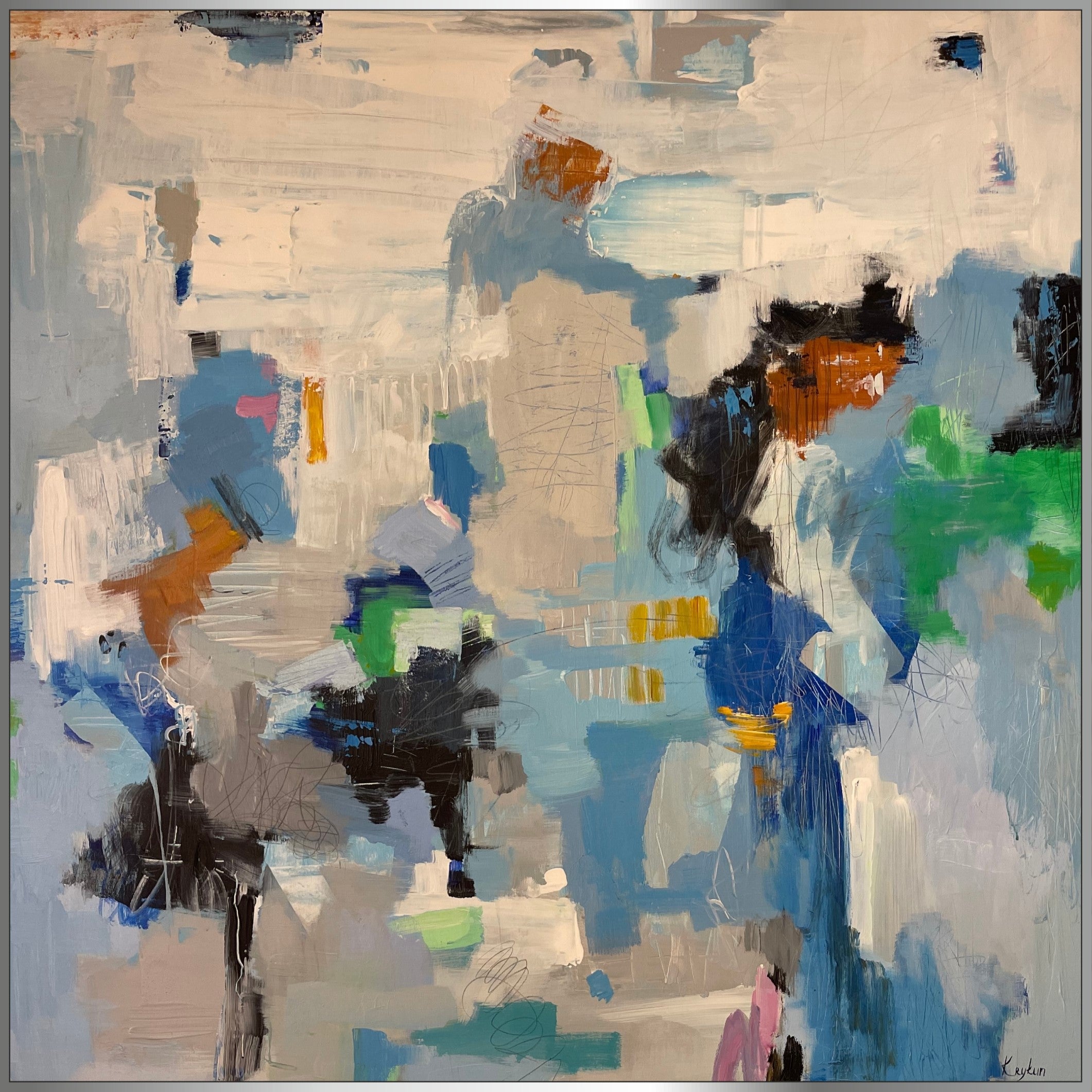 Abstract Colorful Expressionist Paintings On Canvas Modern Textured ...